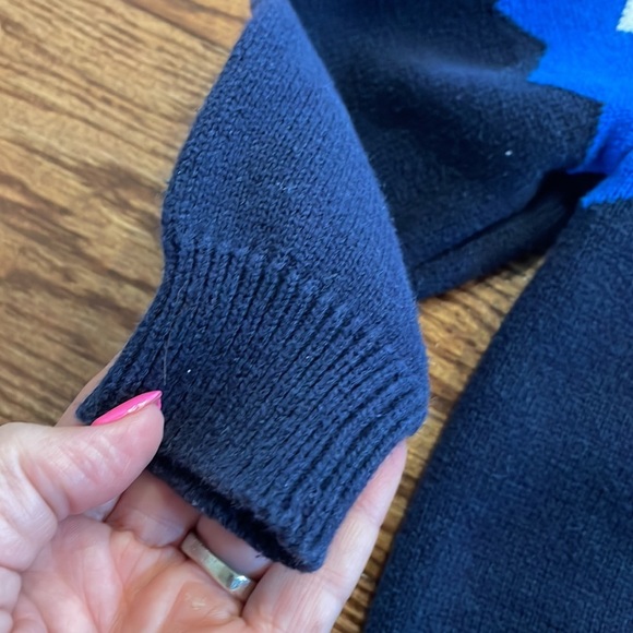 Gymboree toddler boys Chevron zip cardigan sweater hooded grey/blue/orange 3T - Picture 7 of 8